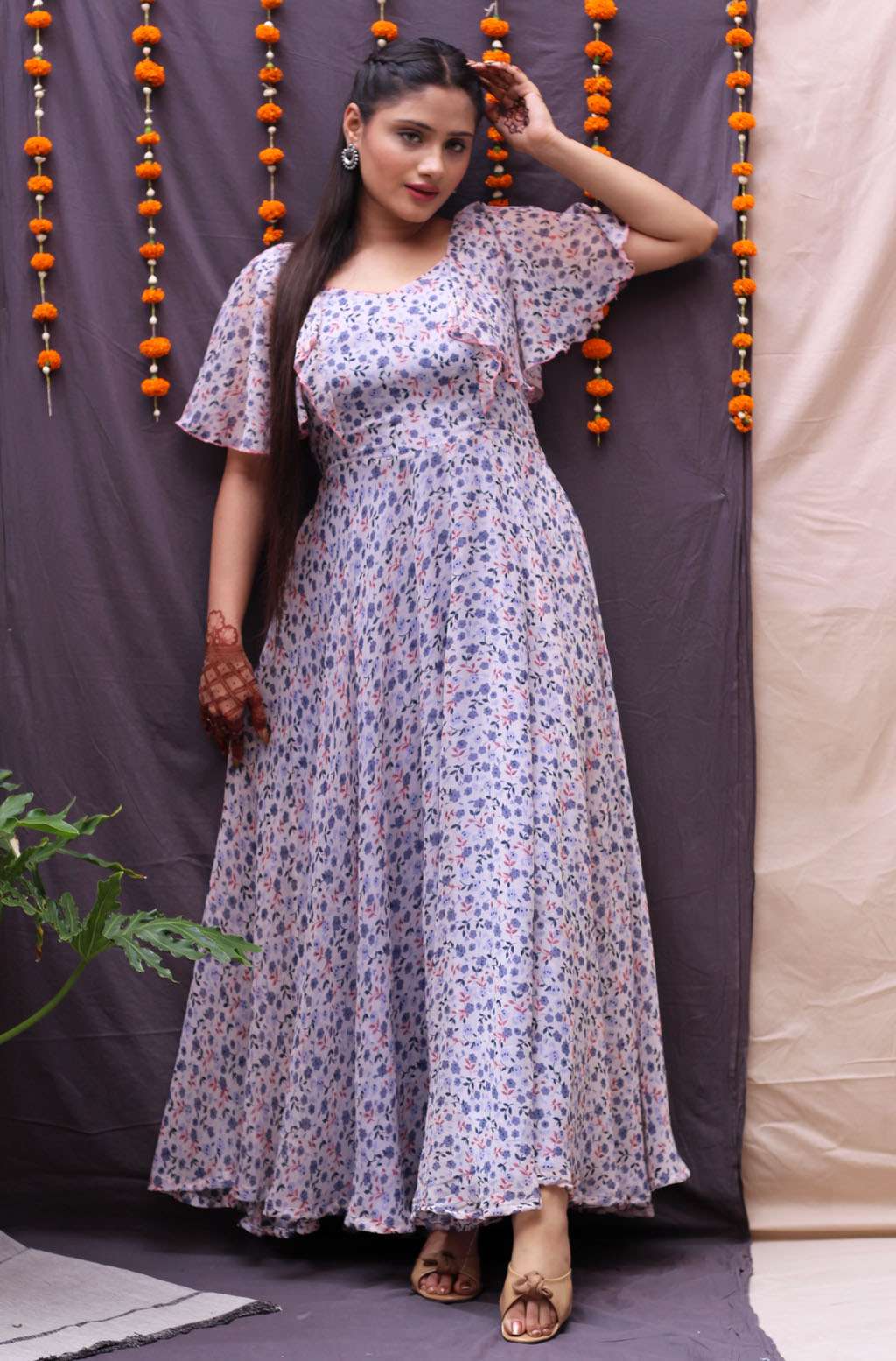 Vasundhara long Georgette Dress