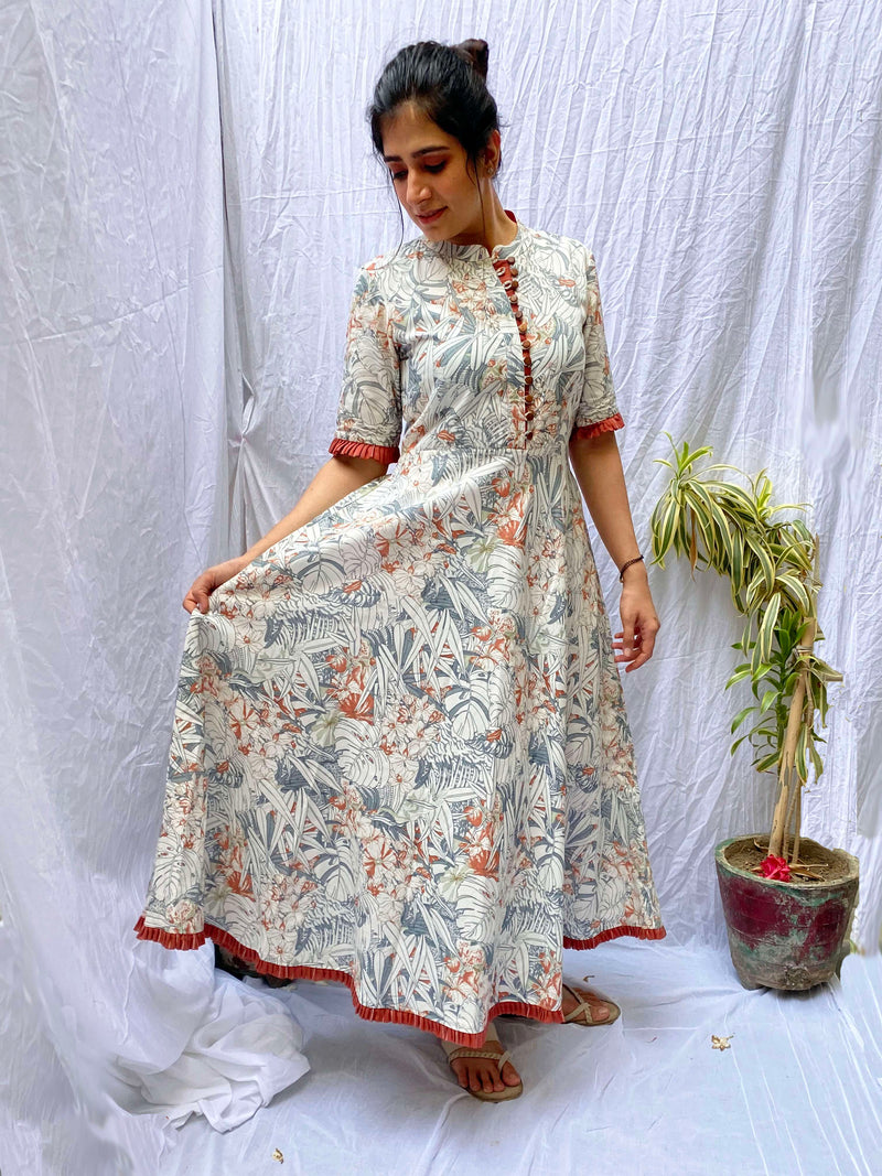Curly Willow Printed Linen Dress