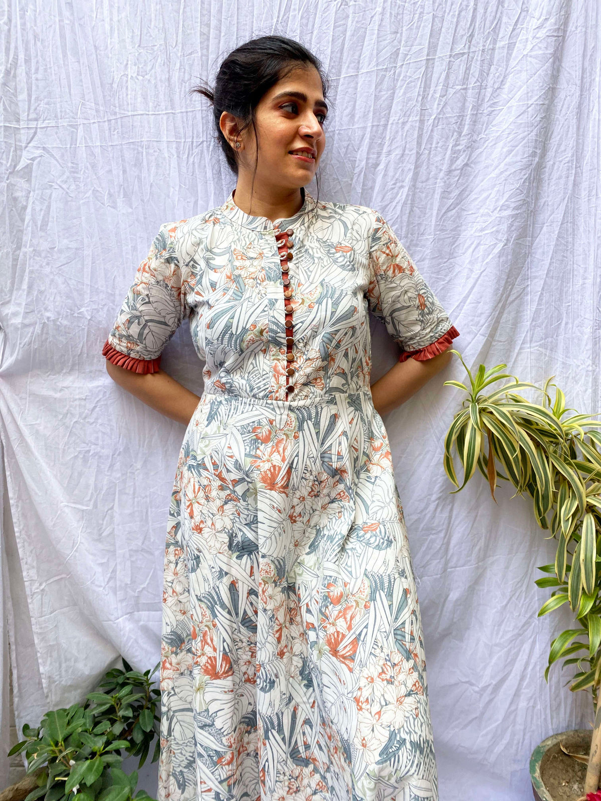 Curly Willow Printed Linen Dress