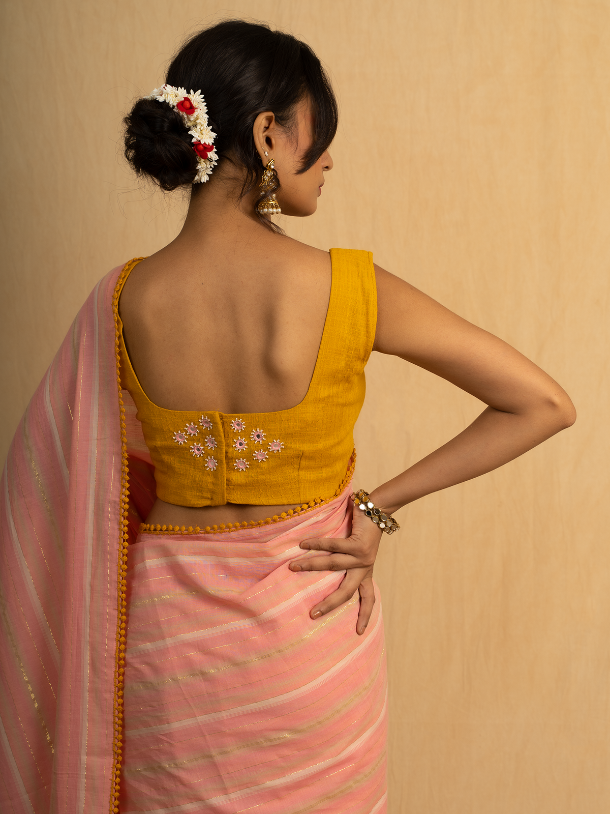 Pritha- Cotton Saree With Unstitched Blouse