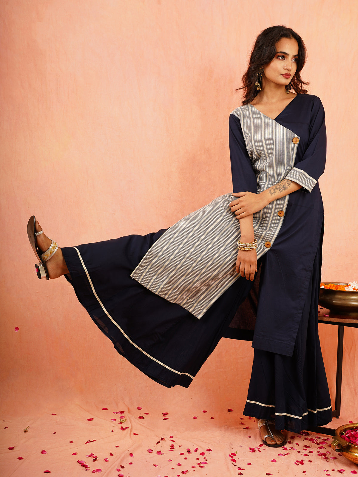 Neerja - Blue Angarakha Kurta