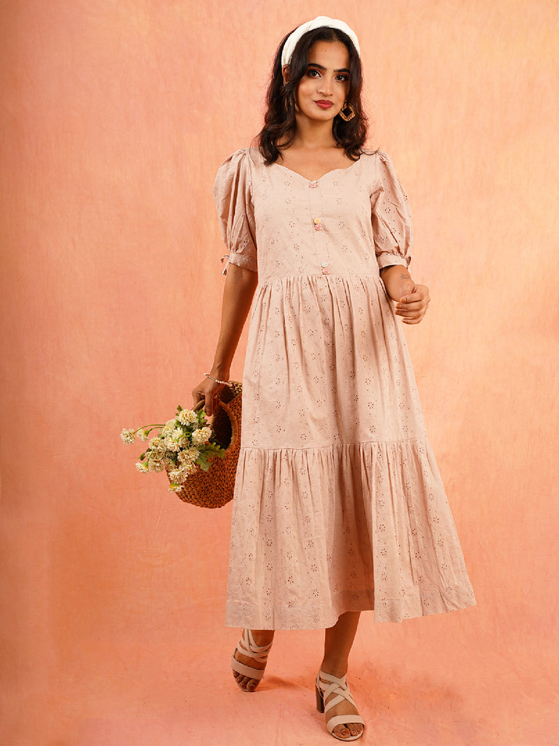 Camellia - Dusty Pink Cotton Dress