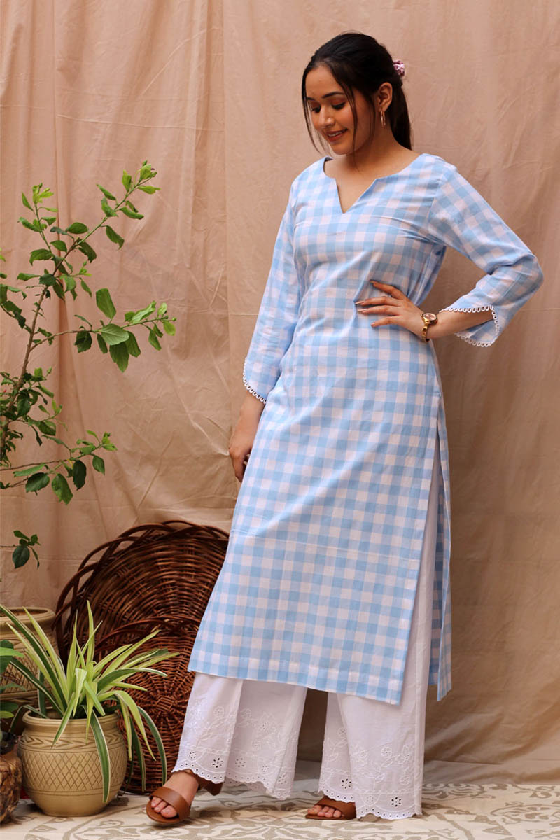 Hope Blue Kurta Pant Set With Flared Pant