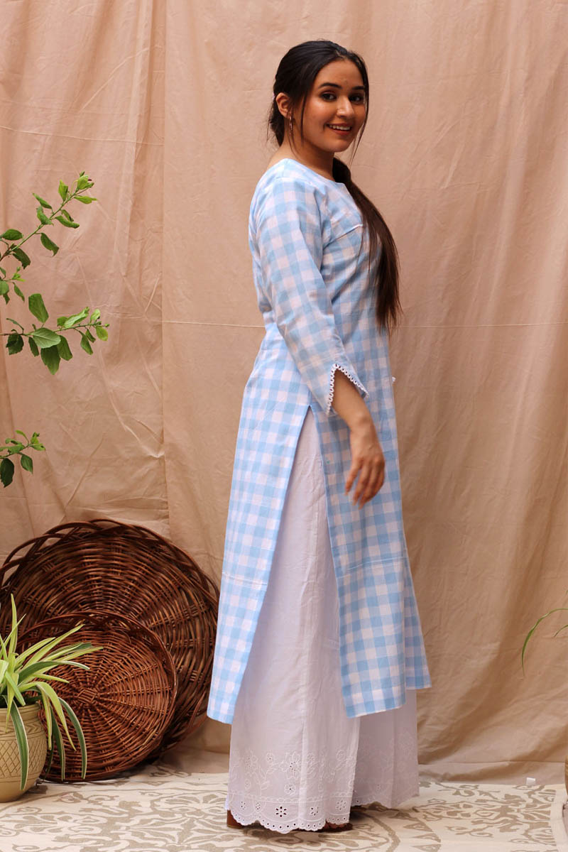 Hope Blue Kurta Pant Set With Flared Pant