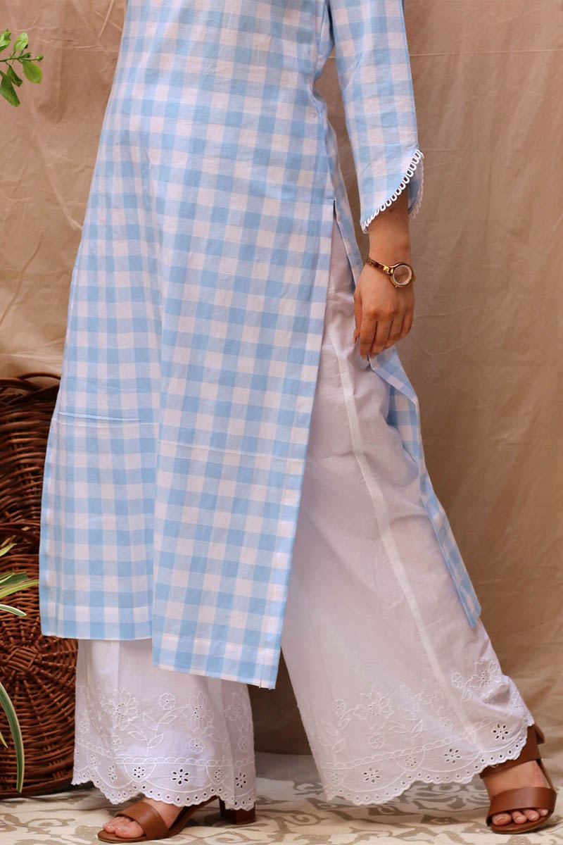 Hope Blue Kurta Pant Set With Flared Pant