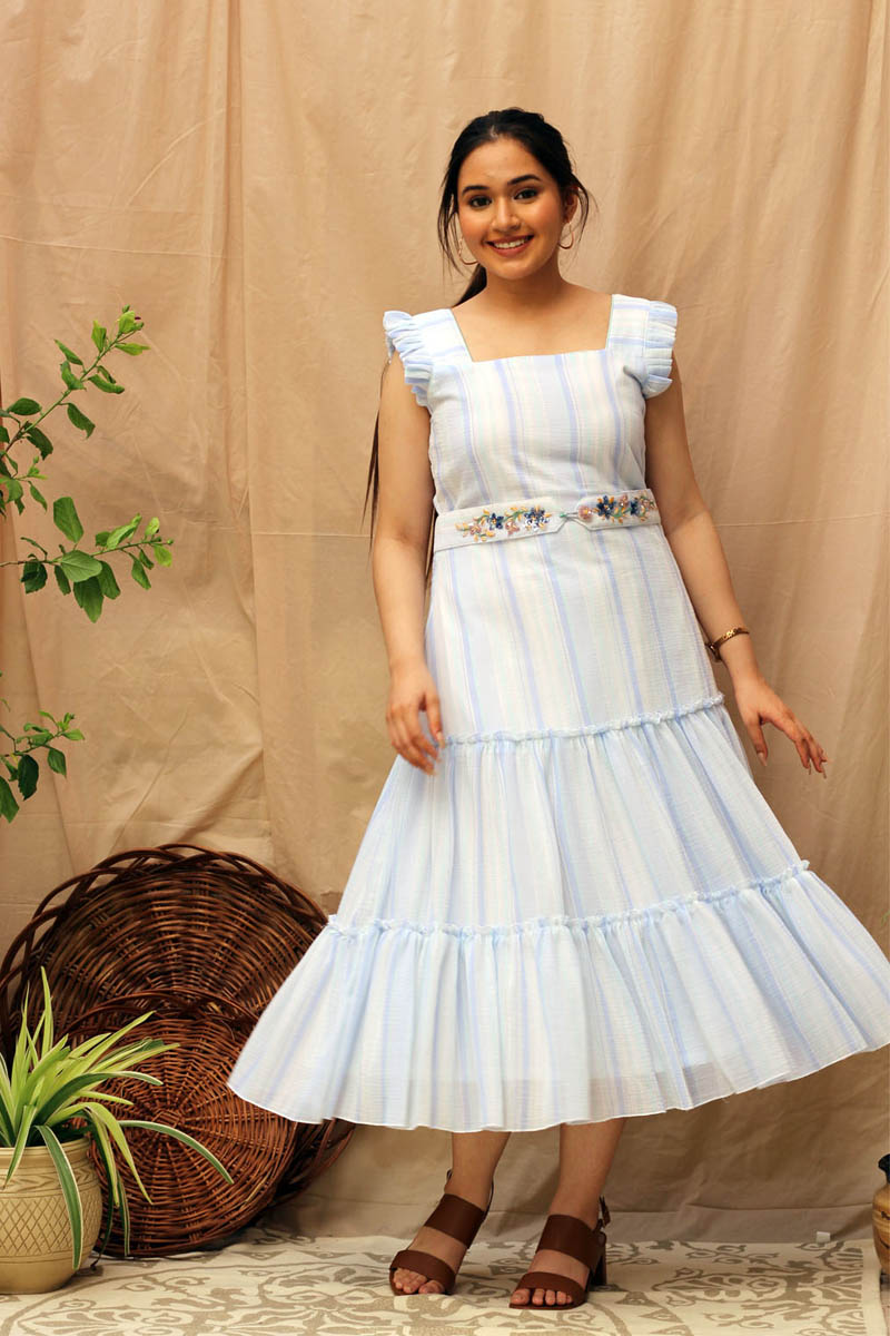 Periwinkle - Blue Ruffle Dress