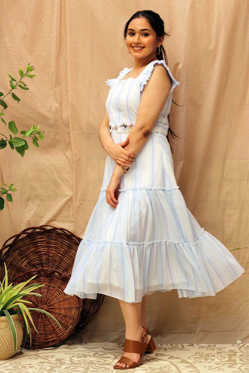 Periwinkle - Blue Ruffle Dress