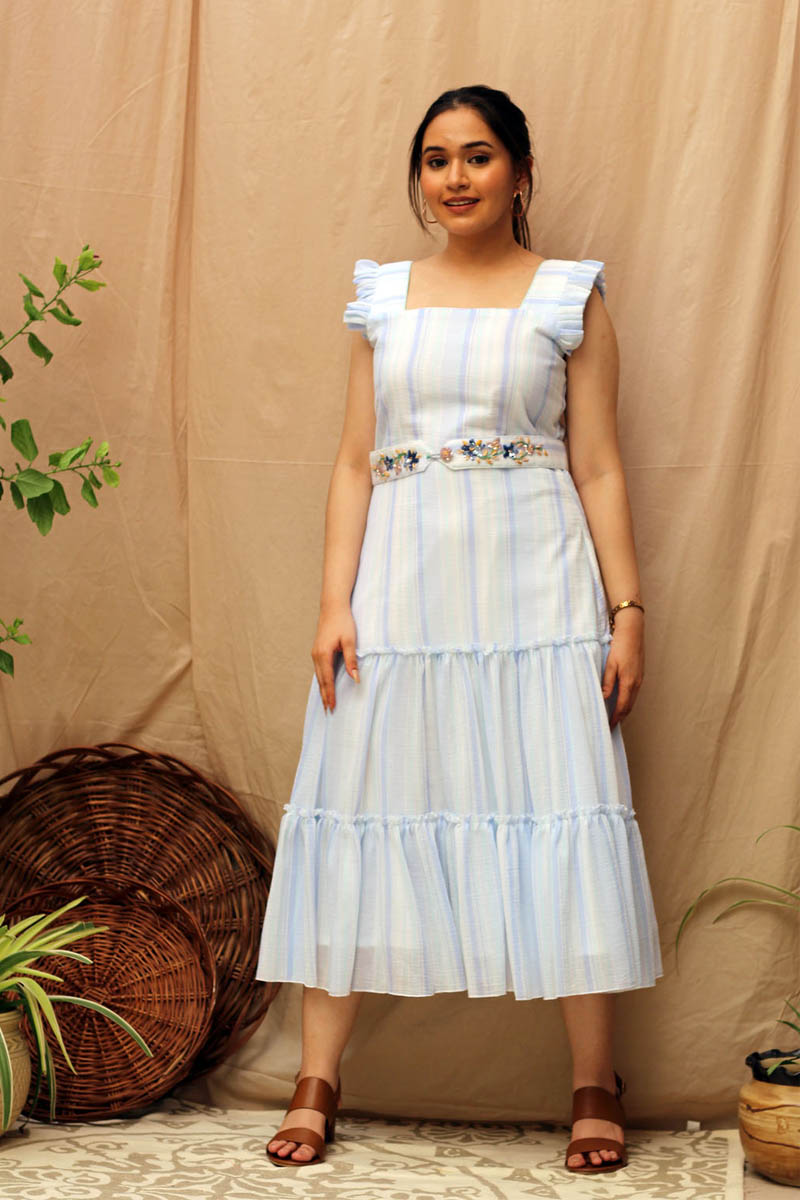 Periwinkle - Blue Ruffle Dress