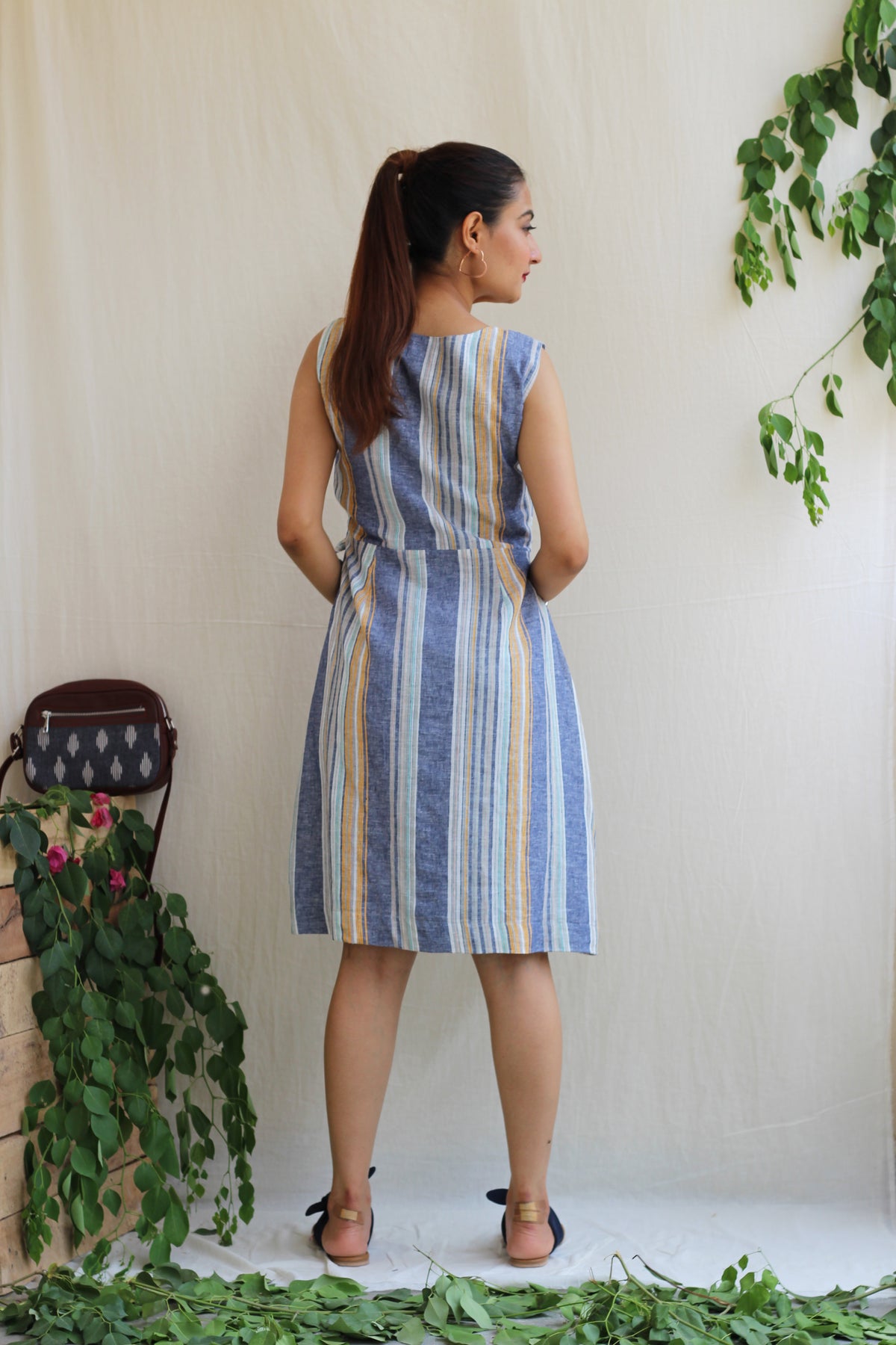 Moon Child linen Striped Dress