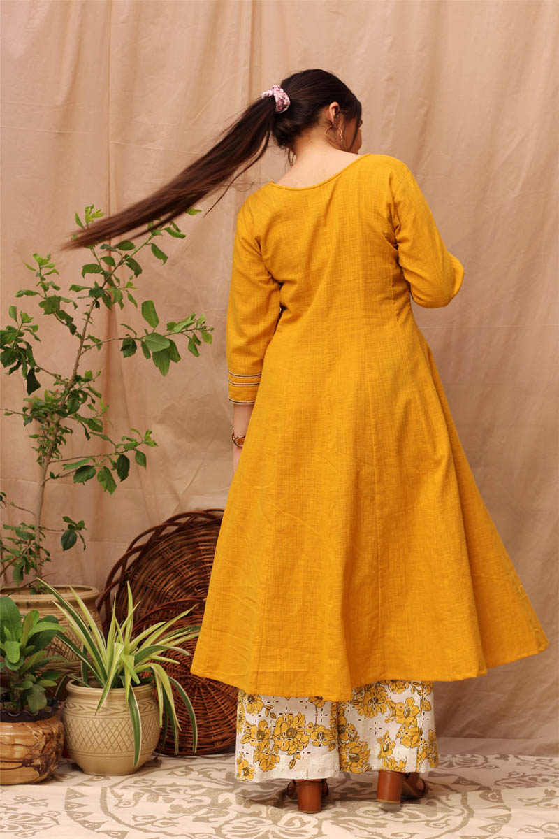 Honey Dew Kurta With Printed Pant