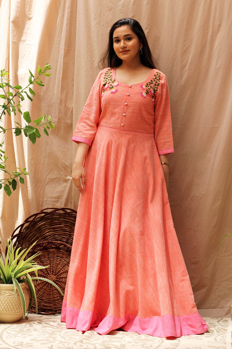 Paradise Hand Embroidered Long Dress