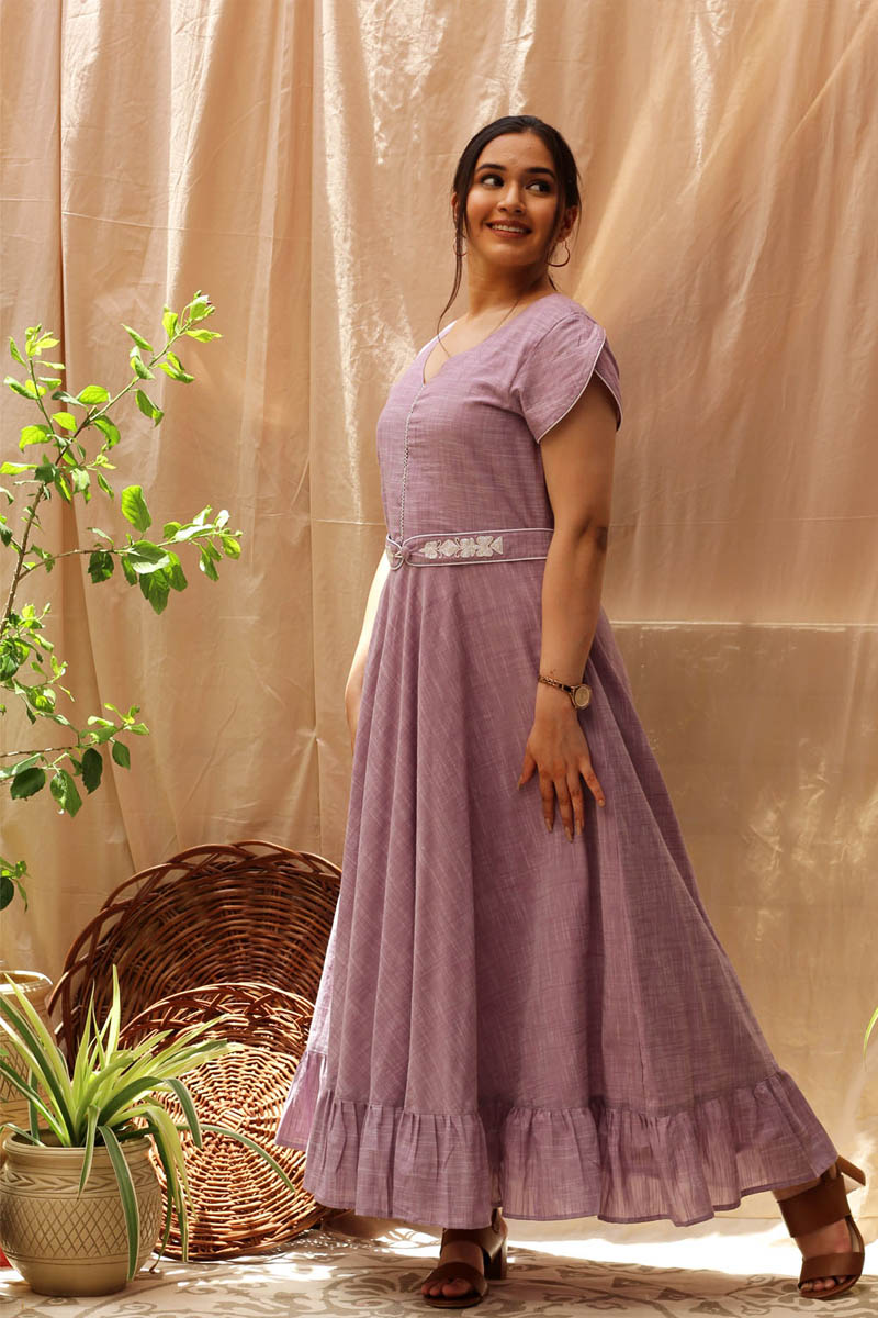 Vintage Violet- Umbrella Cotton Dress