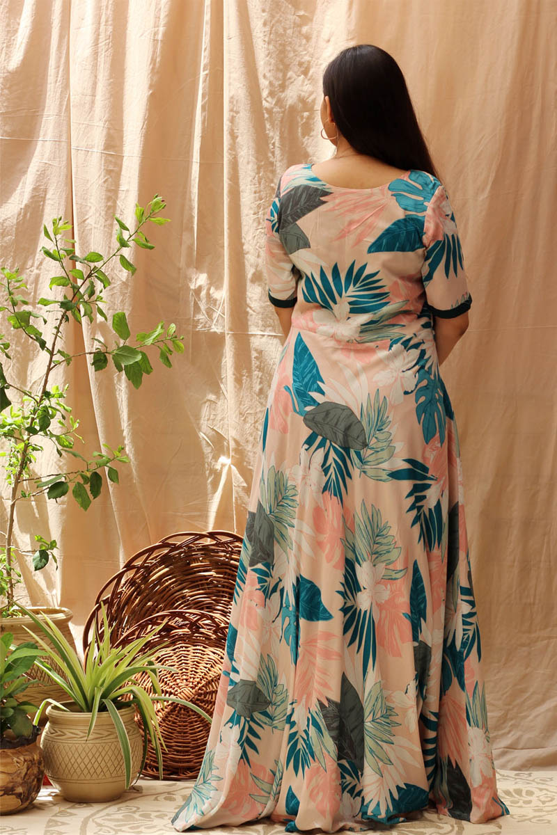 Moonflower Floral Printed Long Dress