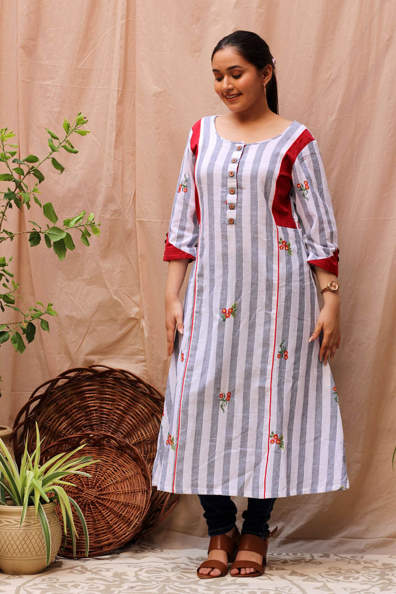 Peace A-Line Cotton Kurta