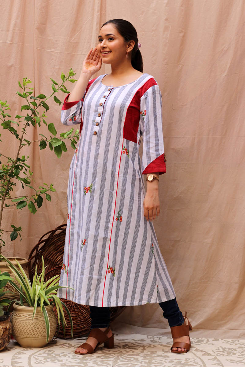 Peace A-Line Cotton Kurta